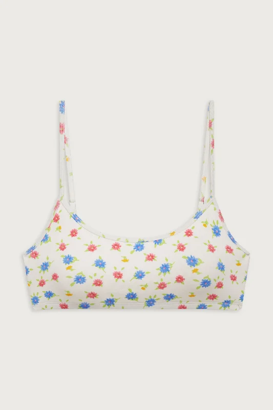 Bay View Floral Bralette Bikini Top - Water Blossom