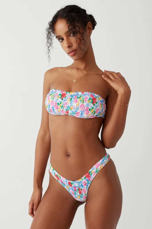 Rosabella Bandeau  Bikini Top - Painted Petals