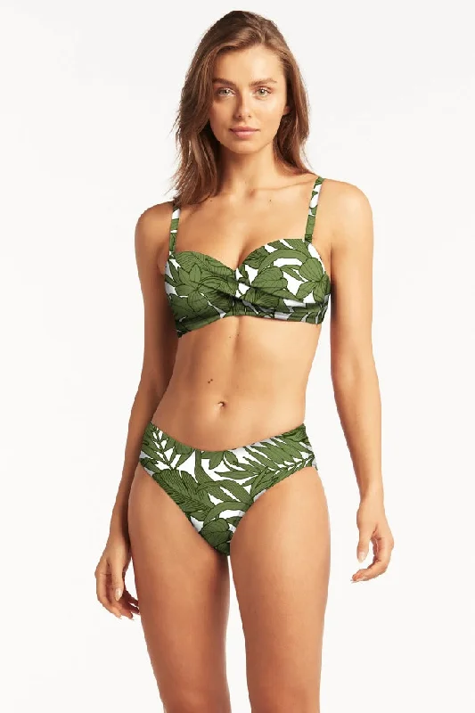 Sea Level Twist Front Bandeau Top - Retreat