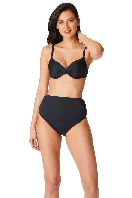 Kore Shirred High Waist Bikini Bottom