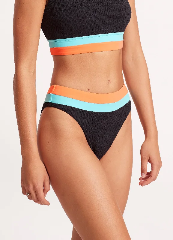 Slice Of Splice High Waisted Bikini Bottom - Black