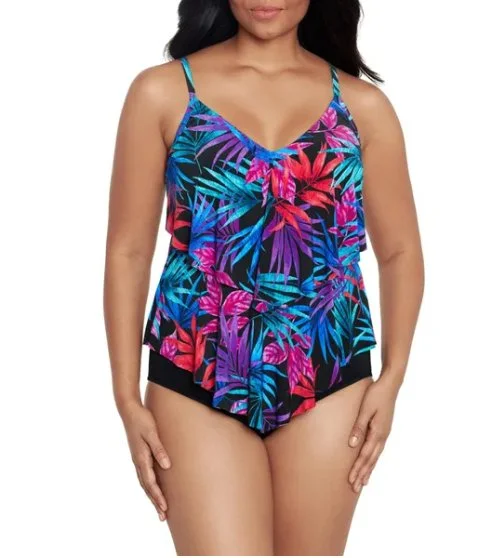 TRIMSHAPER  RAINFOREST PRINT TANKINI TOP