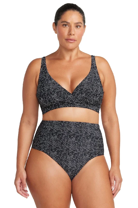 Black Zig Zag Delacroix Multi Cup Bikini Top