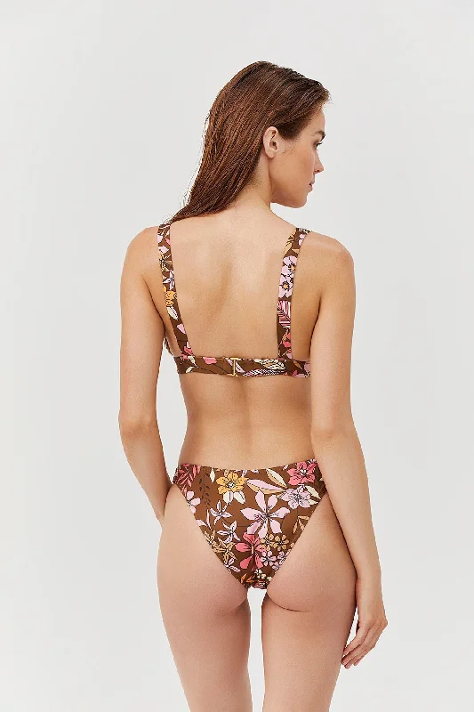 LUMA RESORT FLOWER HIGH LEG SEXY BIKINI BOTTOM