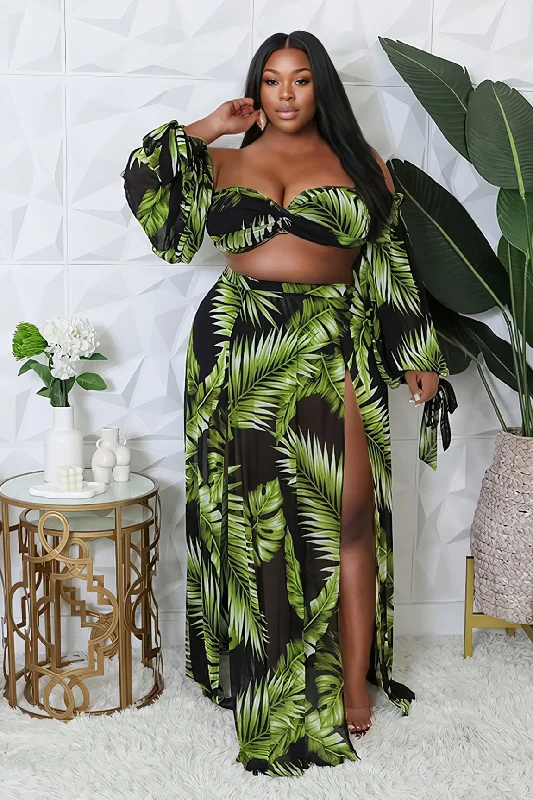 3pc Tropical Palms Swim Set