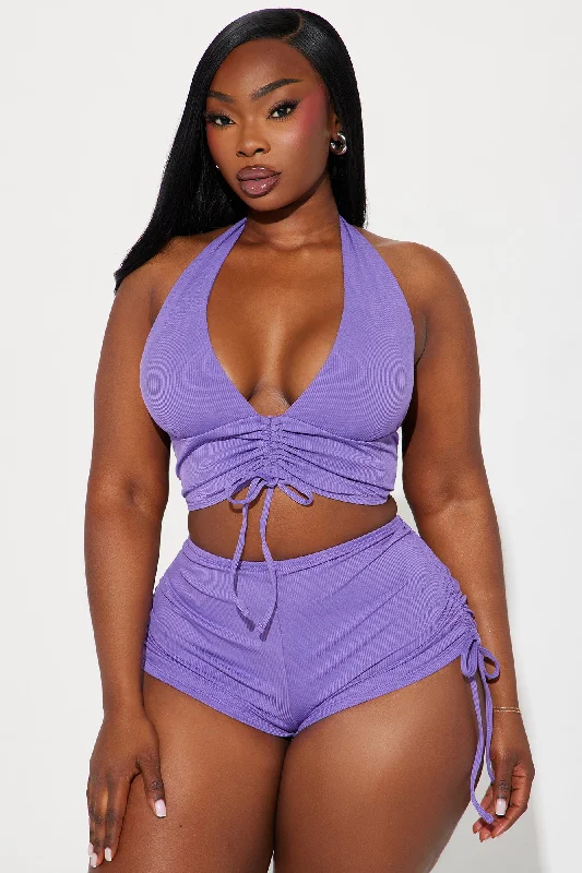 Andi 2 Piece Boyshort Bikini - Purple