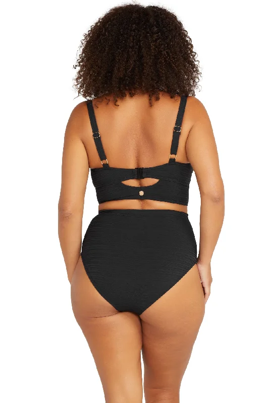 Black Aria Renoir High Waist Bikini Bottom