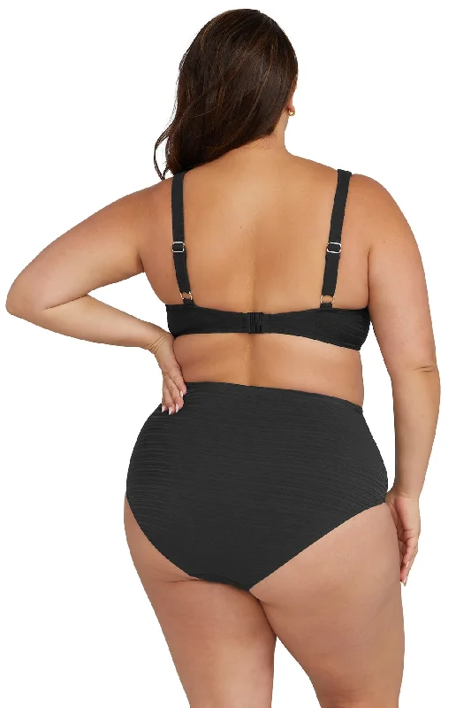 Black Aria Renoir High Waist Bikini Bottom