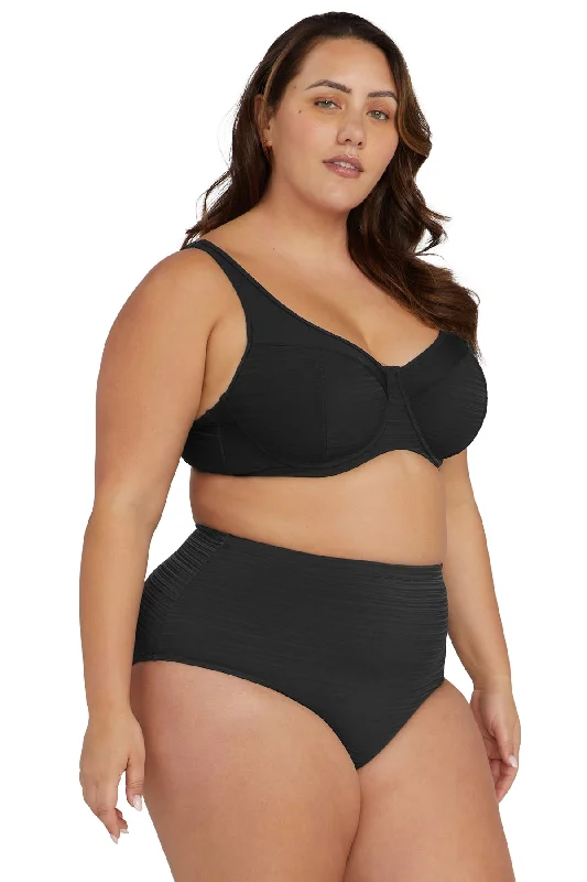 Black Aria Renoir High Waist Bikini Bottom