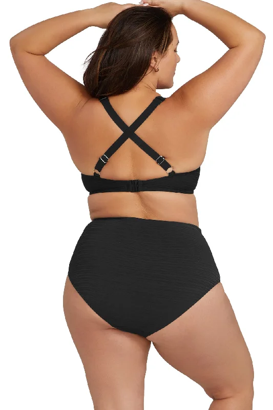 Black Aria Renoir High Waist Bikini Bottom