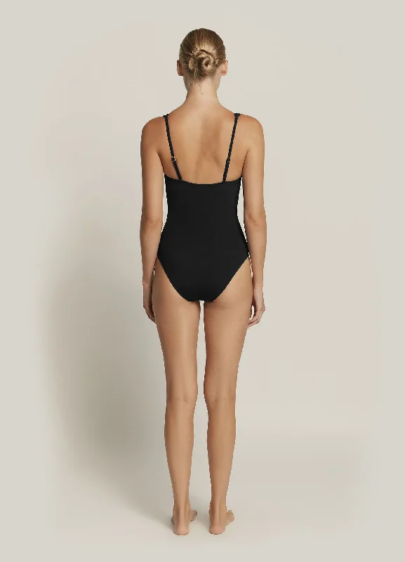 Azure Square Neck One Piece - Black