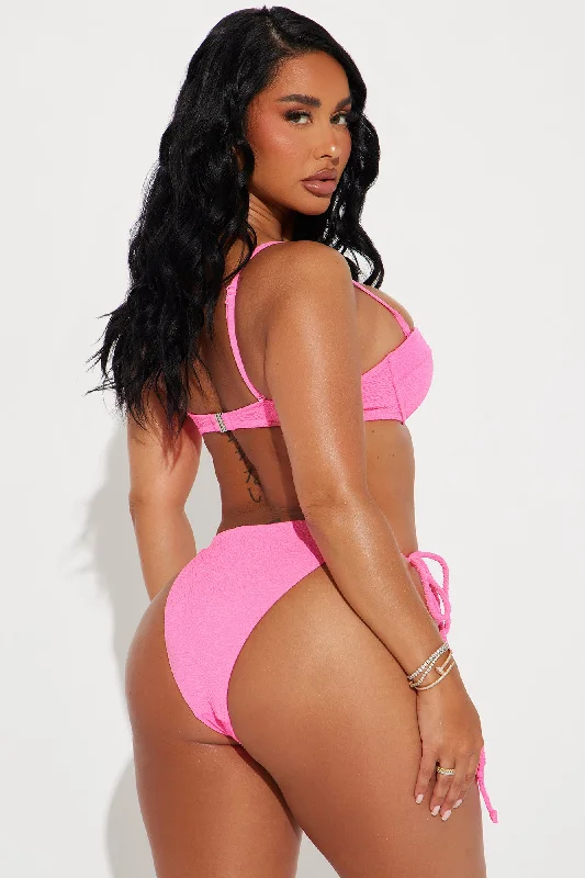 Catrina Underwire 3 Piece Boyshort Bikini - Hot Pink