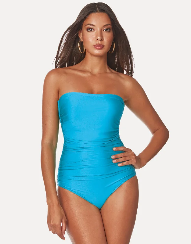 Ceylan Bandeau Swimsuit - Turquoise