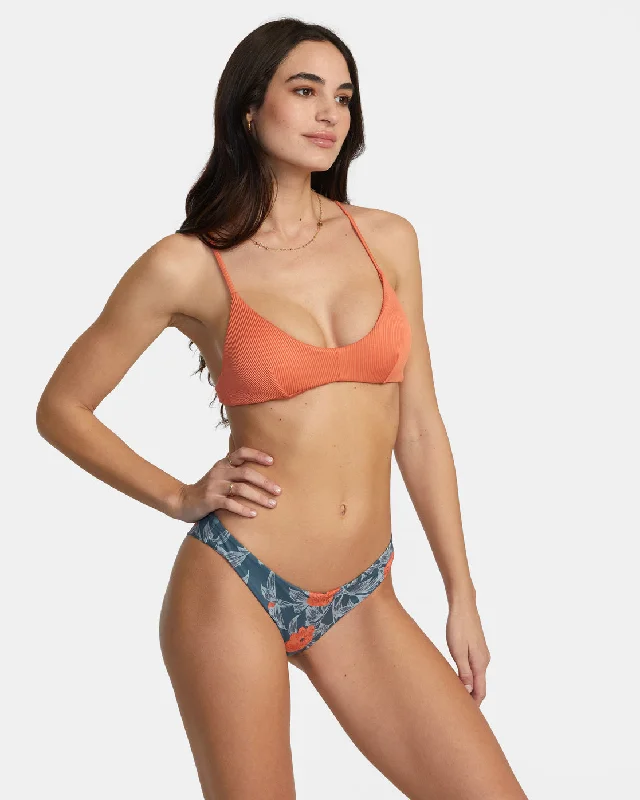 Cross Back Tie Bralette Bikini Top - Peach