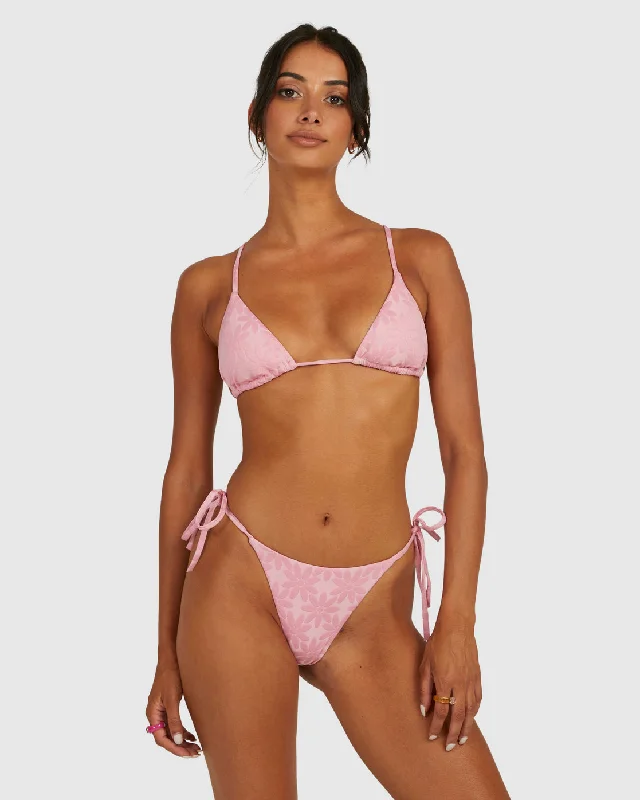 Daisy Slide Triangle Bikini Top - Sea Pink