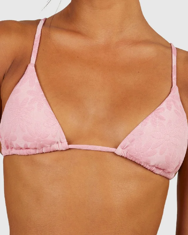 Daisy Slide Triangle Bikini Top - Sea Pink