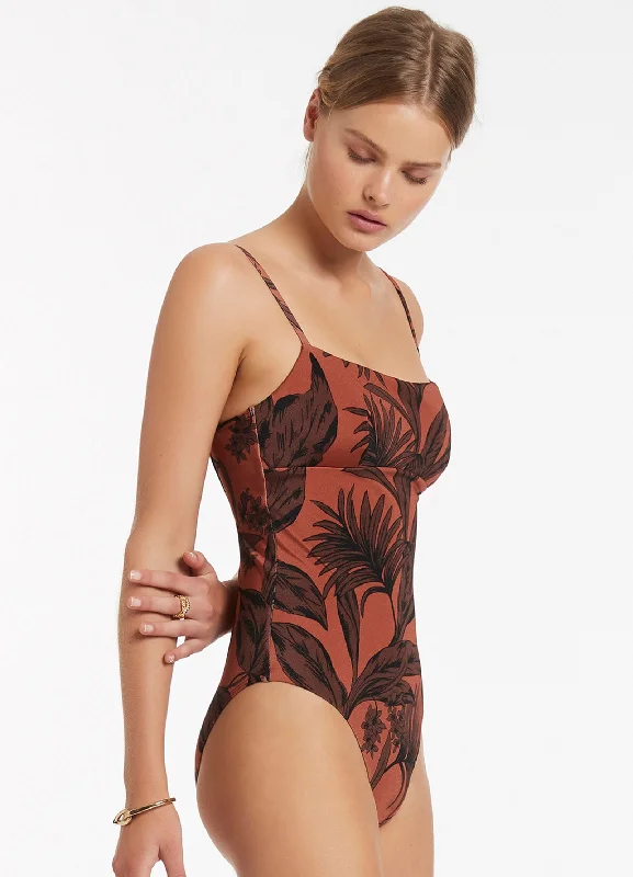 Desert Palm Tank One Piece - Terracotta