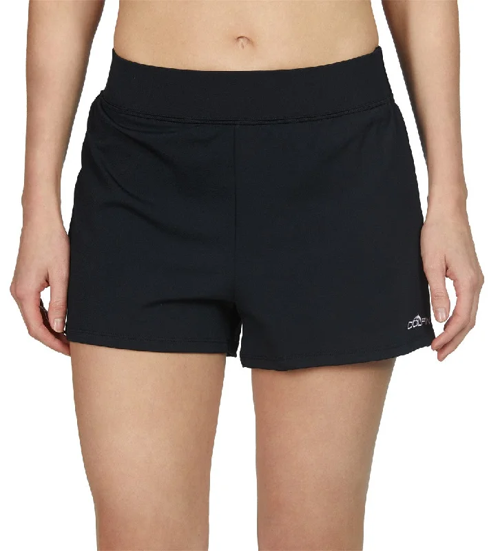 Dolfin Women's Aquashape Solid Loose Fit Chlorine Resistant  Short Black