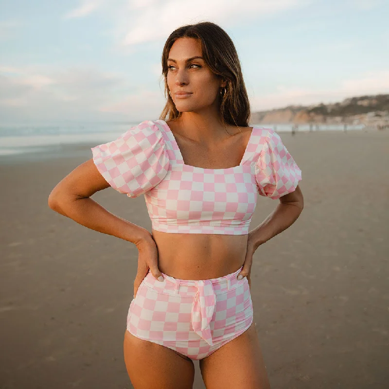 Eloise Crop, Pink Check