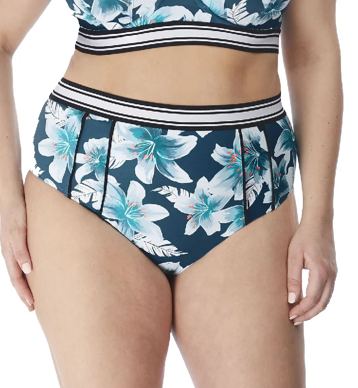 Elomi Island Lily High Leg Sport Band Swim Brief (ES7224) - Petrol