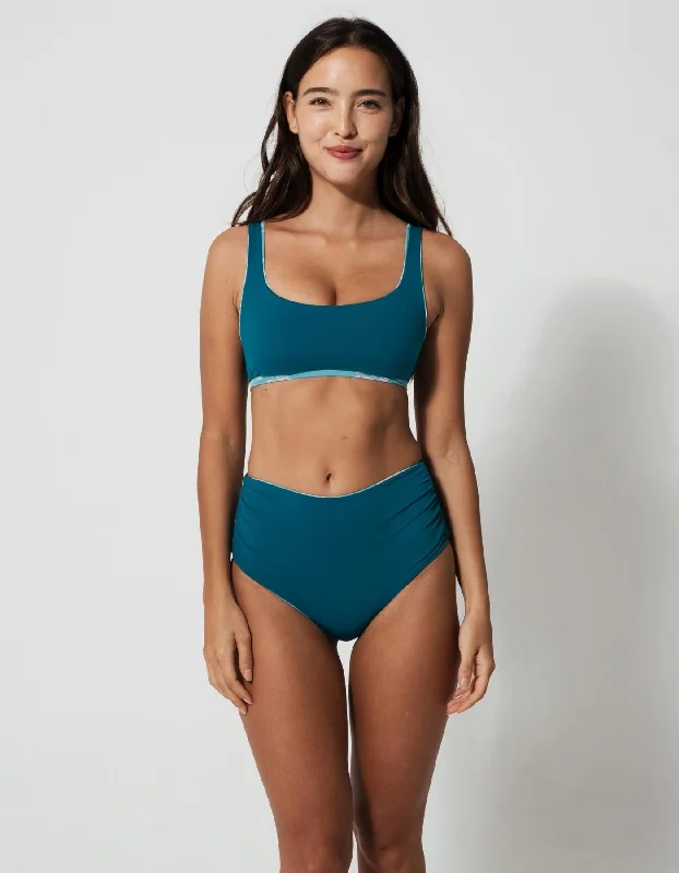 High Waist Maldives Blue Turtle Bikini Bottoms