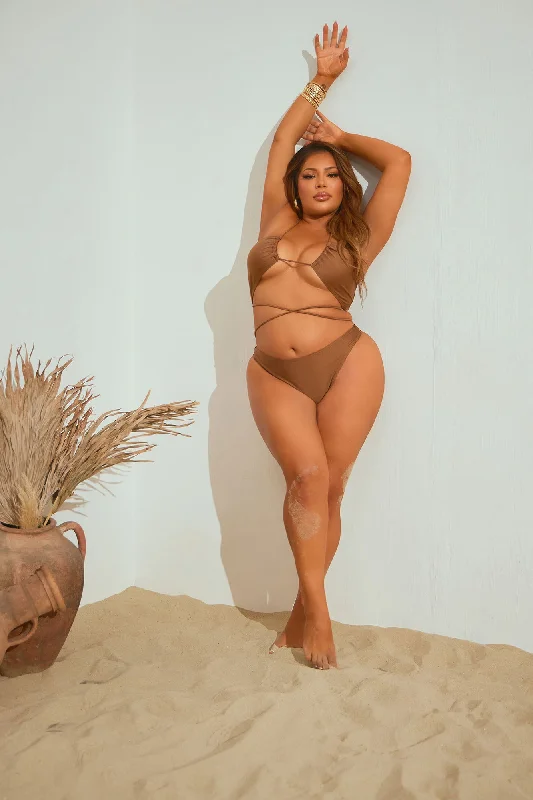 It's Time To Be Hot 2 Piece Bikini - Mocha