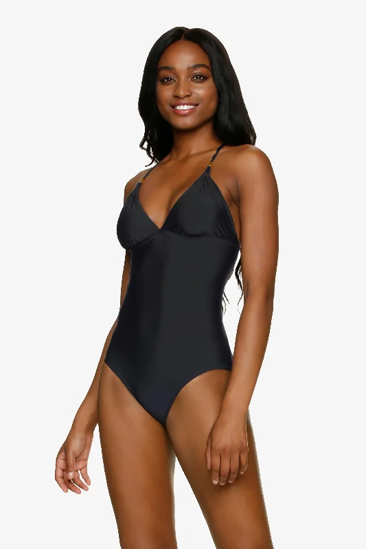 Lattice Back One-Piece  |  Black