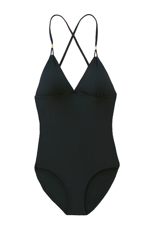 Lattice Back One-Piece  |  Black