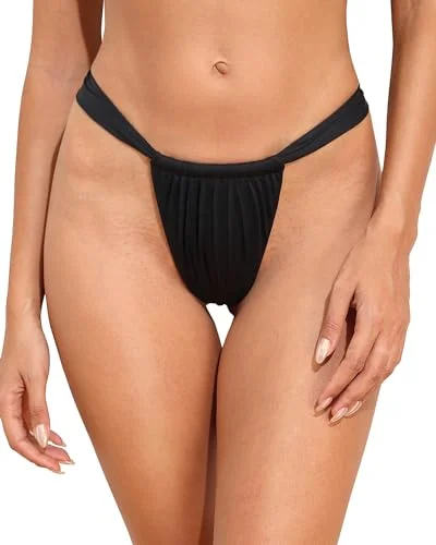 Low Rise Ruched Brazilian Bikini Bottom