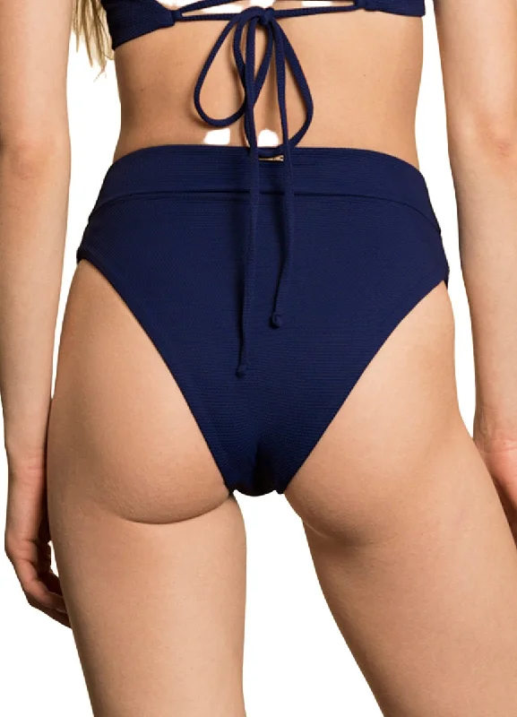 Maaji Indigo Blue Suzy Q High Rise/High Leg Bikini Bottom