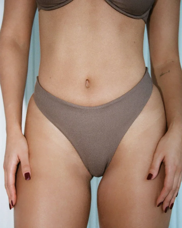 Marina bottom tanga - Brown rib