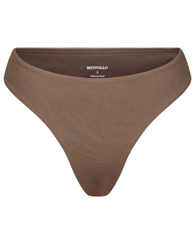 Marina bottom tanga - Brown rib