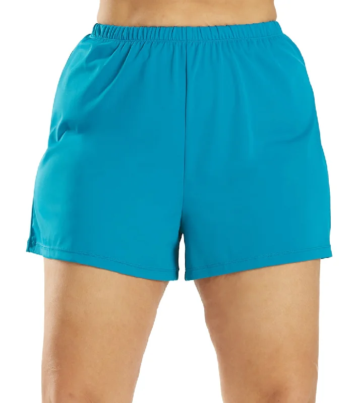 Maxine Plus Size Solid Swim Short  Emerald