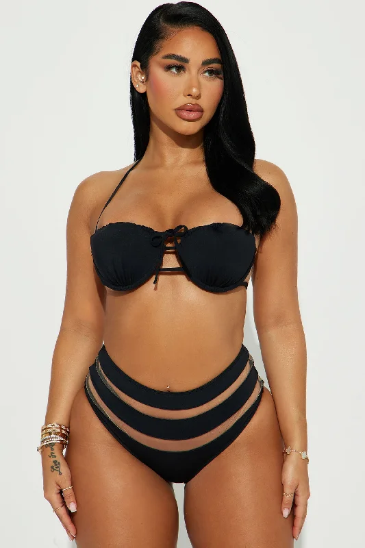 Megan Cutout High Waist 2 Piece Bikini - Black