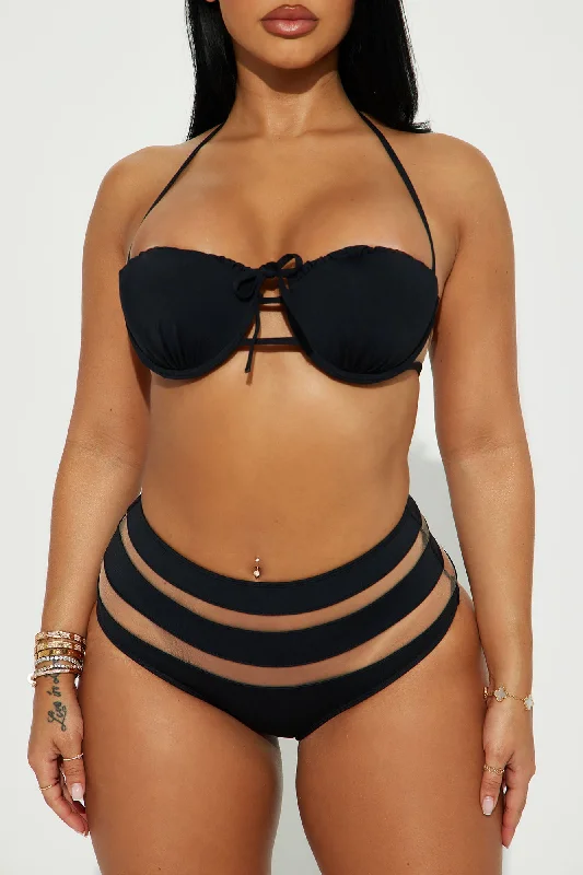 Megan Cutout High Waist 2 Piece Bikini - Black