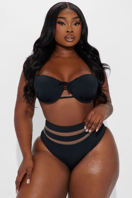 Megan Cutout High Waist 2 Piece Bikini - Black