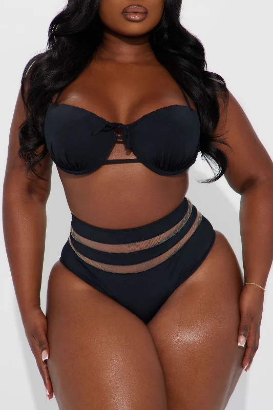 Megan Cutout High Waist 2 Piece Bikini - Black