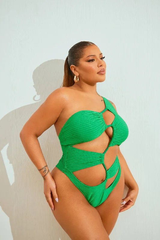 Michelle Cutout 1 Piece Swimsuit - Green