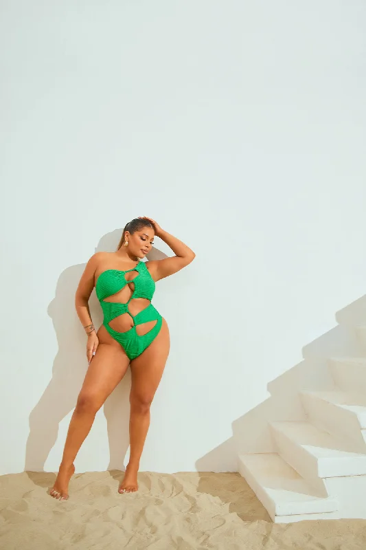 Michelle Cutout 1 Piece Swimsuit - Green