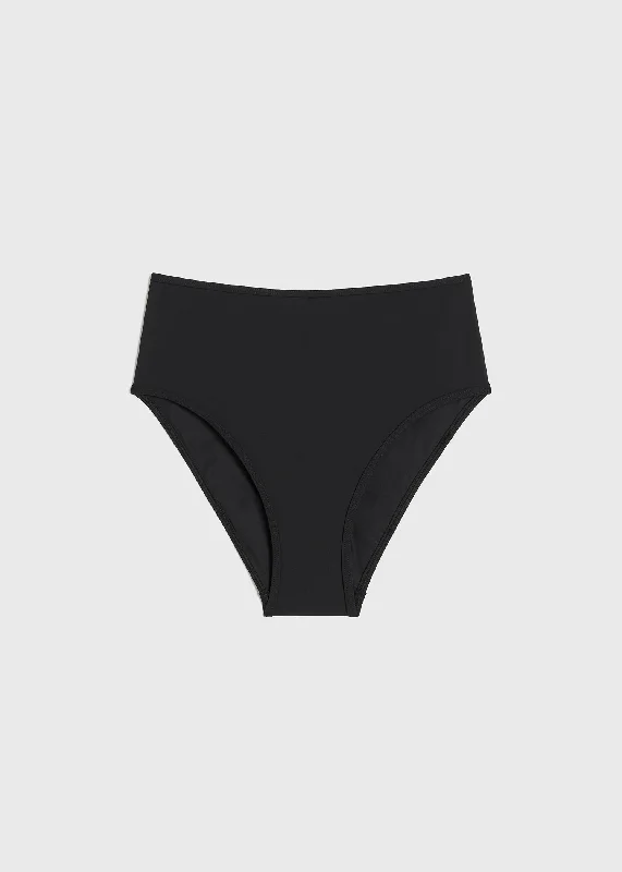 Mid-rise bikini bottoms black