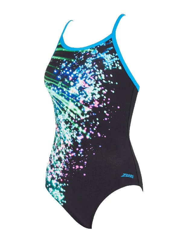 Neon Sparkle Strikeback Swimsuit - Black/Blue