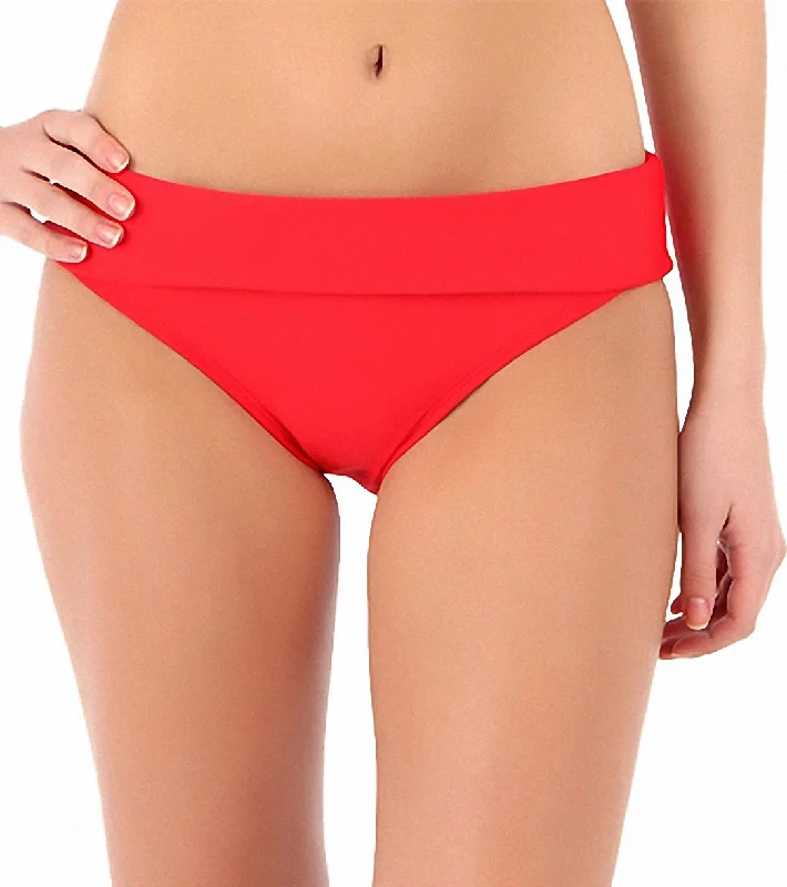 Next by Athena Good Karma Powerhouse Retro Banded Bikini Bottom Red