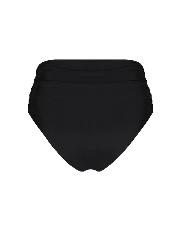 Nixie High Waisted Bikini Bottom | Black