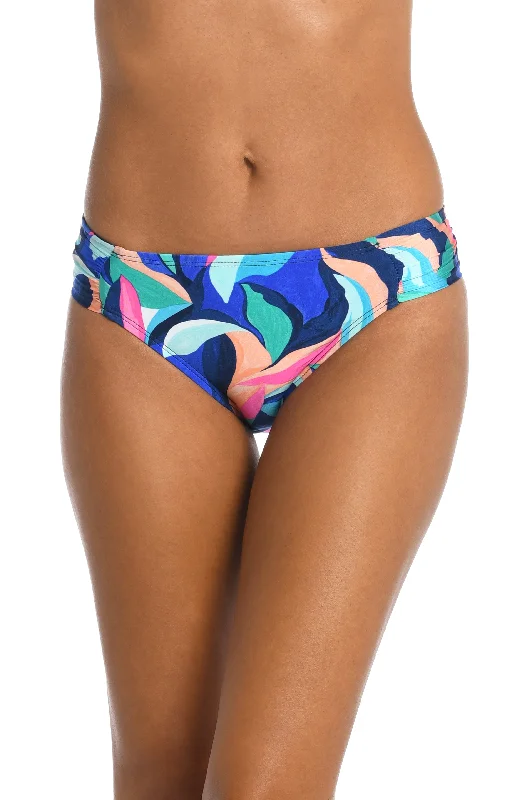 Painted Leaves Side Shirred Hipster Bottom - FINAL SALE