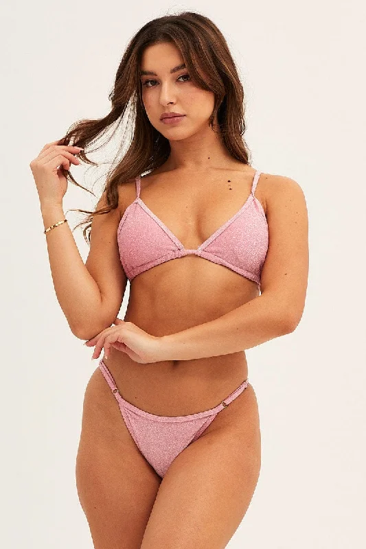 Pink Bikini Two Piece Tie Side