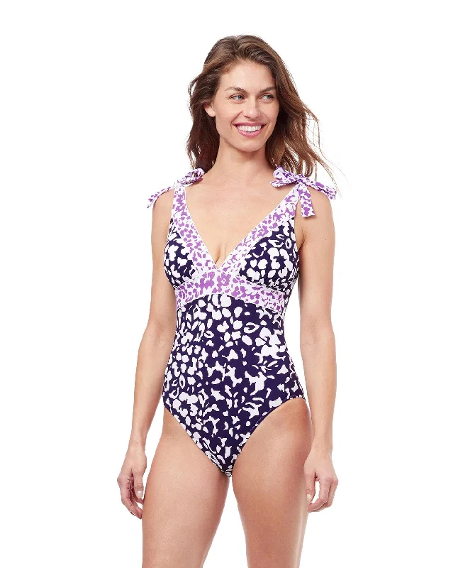 Profile By Gottex Pop Flower V-Neck One Piece Swimsuit