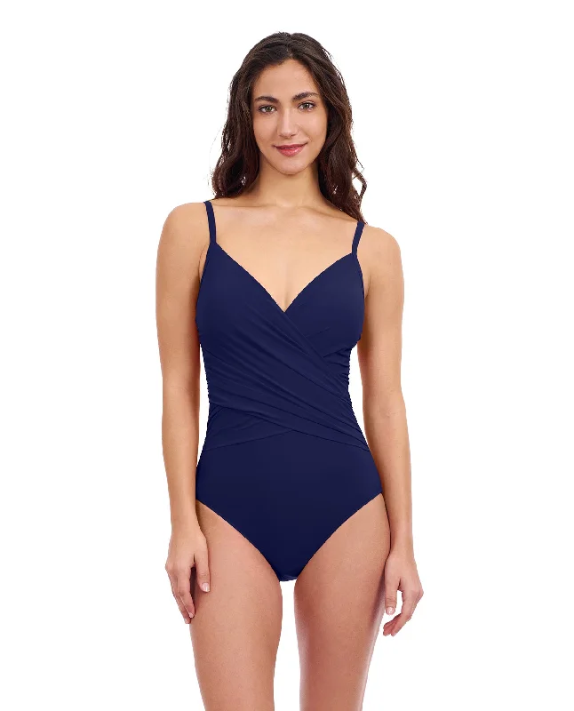 Profile By Gottex Tutti Frutti V-Neck Surplice One Piece Swimsuit