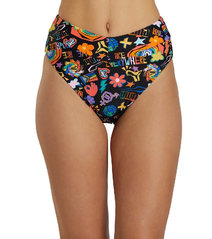 Puma Women's High Cut Bikini Bottom Pride Print