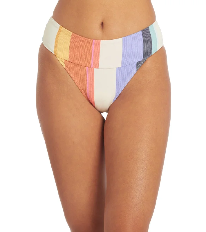 Rip Curl Women's Heat Wave Cheeky Mid Rise Bikini Bottom Multico