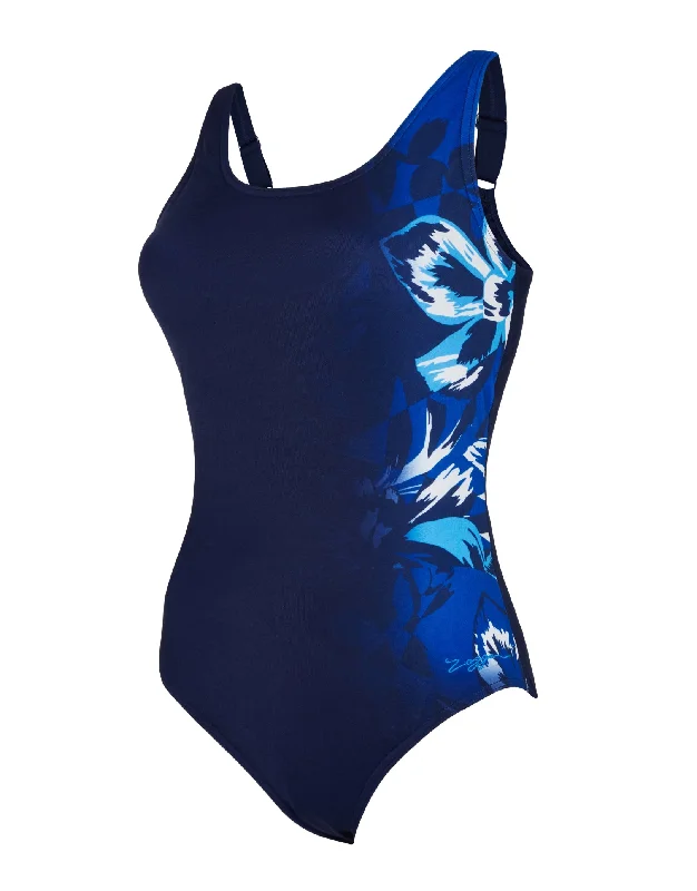 Sapphire Adjustable Scoopback Swimsuit - Navy/Blue